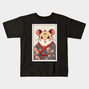 Hamster Japanese with kimono vintage Kids T-Shirt